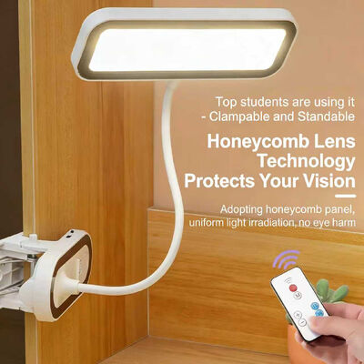 Lampada da scrivania a LED, lampada a clip per studenti con protezione per gli occhi, luce notturna dimmerabile touch-control per camera da letto