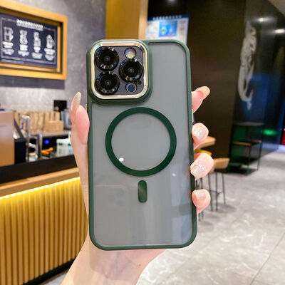 Custodia magnetica semitrasparente antiurto per iPhone 17