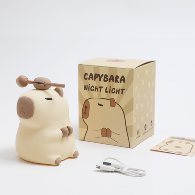 Cute Silicone Capybara Luce notturna Bambini Luce notturna Regalo Usb ricaricabile Animali Silicone Lampada notturna