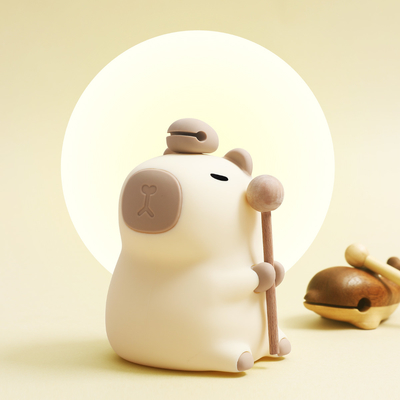 Lampada notturna di design moderno in silicone Capybara portatile USB ricaricabile fonte luminosa a LED controllo tattile Lampada per animali per camera da letto