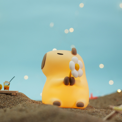 Lampada notturna di design moderno in silicone Capybara portatile USB ricaricabile fonte luminosa a LED controllo tattile Lampada per animali per camera da letto