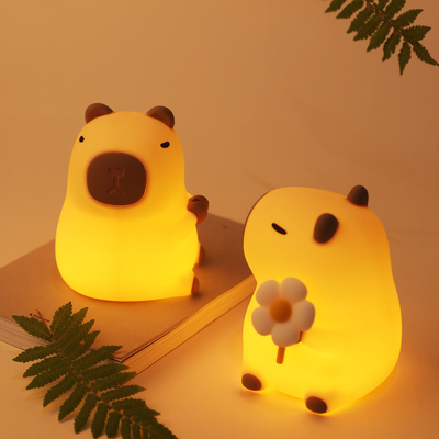 Cute Silicone Capybara Luce notturna Bambini Luce notturna Regalo Usb ricaricabile Animali Silicone Lampada notturna