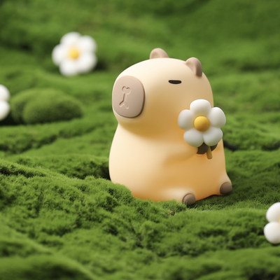 Lampada notturna di design moderno in silicone Capybara portatile USB ricaricabile fonte luminosa a LED controllo tattile Lampada per animali per camera da letto