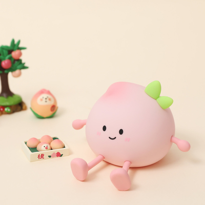 2024 Nuovo Creativo Peach Forma Lampada Notturna Morbida Silicone 7 Colori Cambianti Occhiali Nocciola Notturna Per Bambini Doni Lampada Da Scrivania
