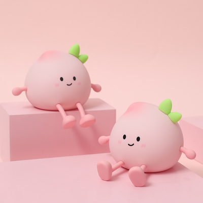 2024 Nuovo Creativo Peach Forma Lampada Notturna Morbida Silicone 7 Colori Cambianti Occhiali Nocciola Notturna Per Bambini Doni Lampada Da Scrivania