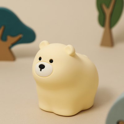 OEM Led Cartoon Cute Silicone Orso Lampada per il sonno Usb Ricaricabile Lampada notturna camera da letto Bambino Lumina notturna sul letto