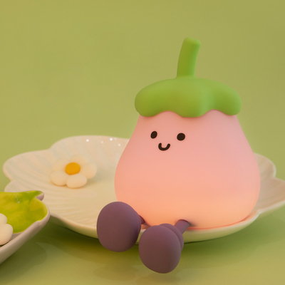 Ortaggi Piccole melanzane Lampade in silicone USB Ricaricabile Camera da letto Cucina di notte Luci per regali