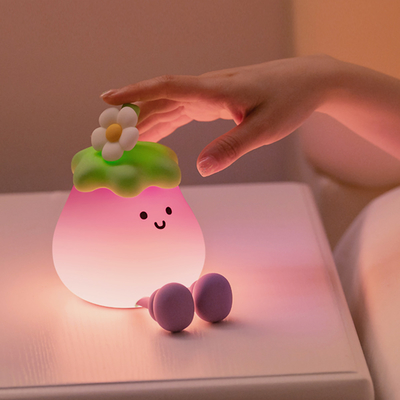 Ortaggi Piccole melanzane Lampade in silicone USB Ricaricabile Camera da letto Cucina di notte Luci per regali