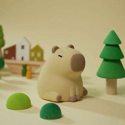 Nuovo Cute Capybara Silicone Night Light Usb Ricaricabile Led Pat Lamp Timing Dimming Decorative Table Sleep Night Lamp