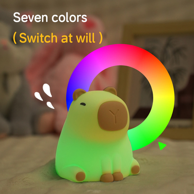 Nuovo Cute Capybara Silicone Night Light Usb Ricaricabile Led Pat Lamp Timing Dimming Decorative Table Sleep Night Lamp
