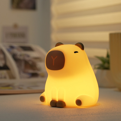Nuovo Cute Capybara Silicone Night Light Usb Ricaricabile Led Pat Lamp Timing Dimming Decorative Table Sleep Night Lamp
