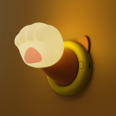 Cat Paw Night Light con fonte di alimentazione a batteria e design multifunzionale