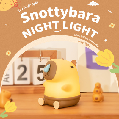 Al dettaglio Capybara Night Light Cute Animal Night Lamp Snottybara Silicone Touch Lights Decor Portatile Ricaricabile per bambini