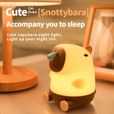 Decorazione creativa della stanza LED Snottybara Night Light USB ricaricabile Cartone animato Animali Nursery Lampada di silicone
