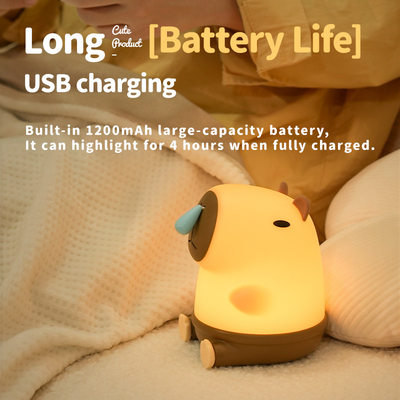 Decorazione creativa della stanza LED Snottybara Night Light USB ricaricabile Cartone animato Animali Nursery Lampada di silicone