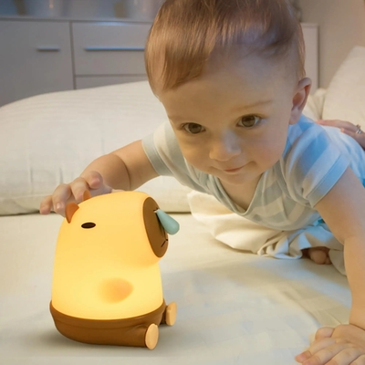 Al dettaglio Capybara Night Light Cute Animal Night Lamp Snottybara Silicone Touch Lights Decor Portatile Ricaricabile per bambini
