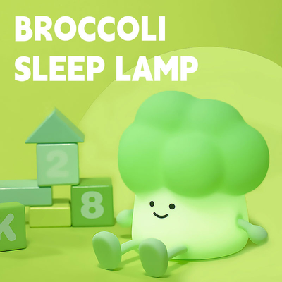 DY Trendy Sleep Silicone Night Light Ricaricabile Lampada da letto per verdura 3 livelli Dimming Broccoli Night Light