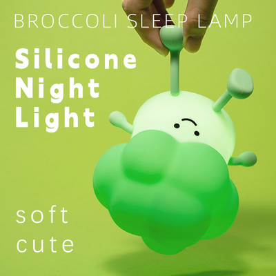 DY Trendy Sleep Silicone Night Light Ricaricabile Lampada da letto per verdura 3 livelli Dimming Broccoli Night Light