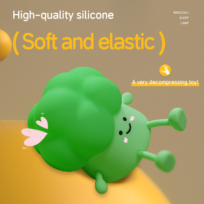 DY Trendy Sleep Silicone Night Light Ricaricabile Lampada da letto per verdura 3 livelli Dimming Broccoli Night Light