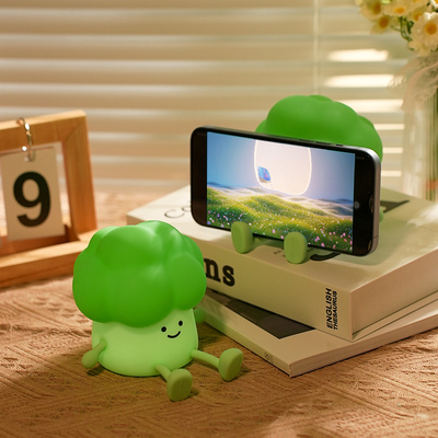Carino cartone animato Broccoli per accompagnare i bambini a dormire Silicone luce notturna ricaricabile lampada da letto vegetale