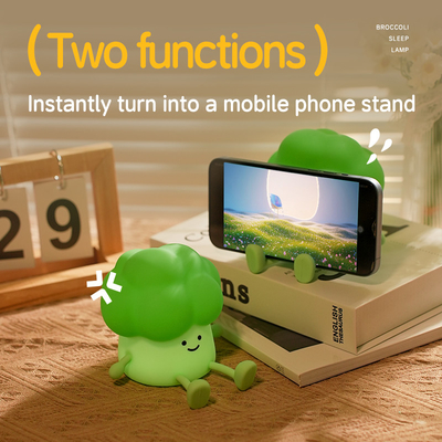 DY Trendy Sleep Silicone Night Light Ricaricabile Lampada da letto per verdura 3 livelli Dimming Broccoli Night Light