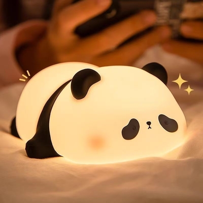 Lampada Panda Silicone 1200mah Sensitive Tap Control Warm White Breathing Light Portatile LED USB Rechargeable Night Light