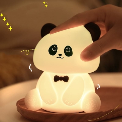 Cute Animal USB Ricaricabile Lampade Bambini Panda Silicone LED Luce Notturna per Bambini Luci Notturne