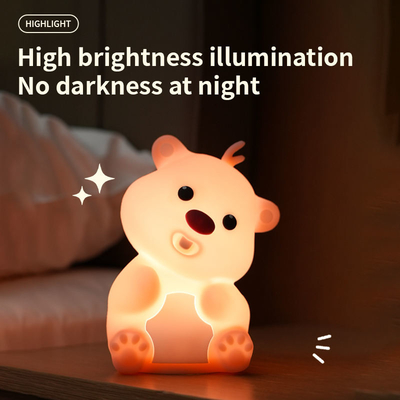 Creativo festivo Decorativo Silicone Luce notturna LED Pat Atmosfera di sonno Giocattolo Giorno dei bambini regalo di Natale Interruttore di alimentazione