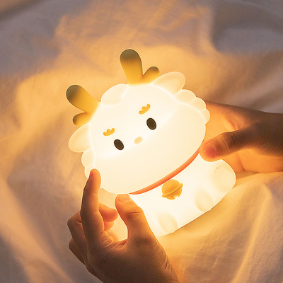 Carina decorazione della camera da letto del dragone di silicone Mini adorabile lampada notturna Animali Cartoni animati Luce notturna per bambini