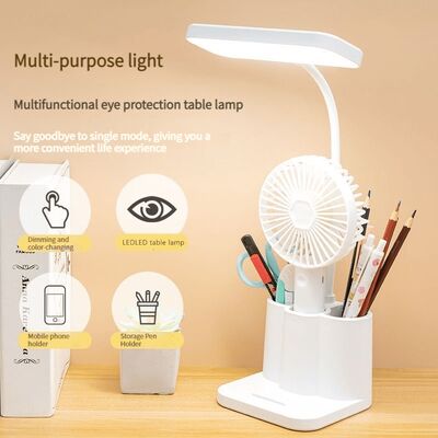 Lampada da tavolo a LED pieghevole regolabile portatile USB intelligente con luce di lettura per la protezione degli occhi