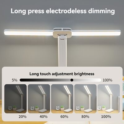 Lampada da tavolo a LED con regolazione della luminosità a tre livelli che fornisce soluzioni di illuminazione per ambienti di lavoro, studio e relax