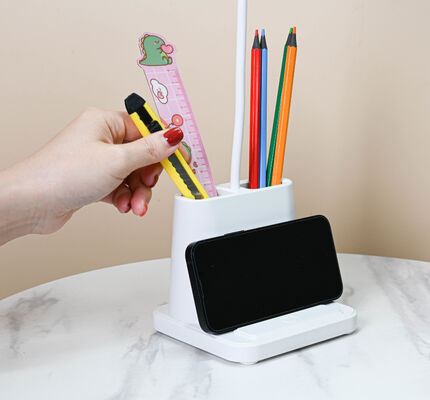 Lampada da scrivania a LED con portapenne - Luce da studio per la protezione degli occhi per studenti, dormitorio, regalo, vendita all'ingrosso, luce notturna