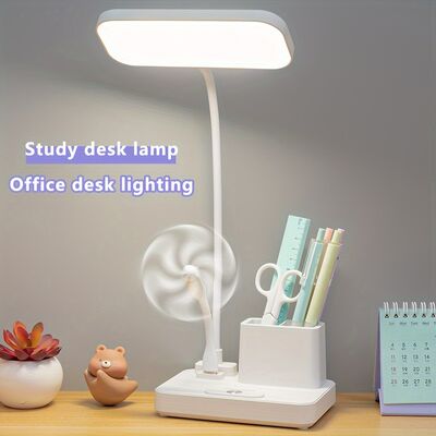 Lampada da scrivania con funzione power bank LED per studenti, lampada da scrivania dedicata, portapenne, lampada da comodino per dormitorio, camera da letto, luce notturna