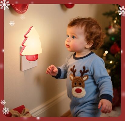 Controllo Interruttore Luce Regalo per Bambini Sicuro Lampada Notturna Personalizzata a Forma di Albero di Natale per Bambini Lampada per Dormire Bambini