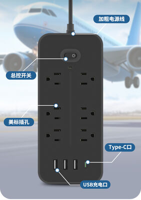 One Key Switch Fireproof Cable Power Socket Electrical Outlet Ensuring Safe Power
