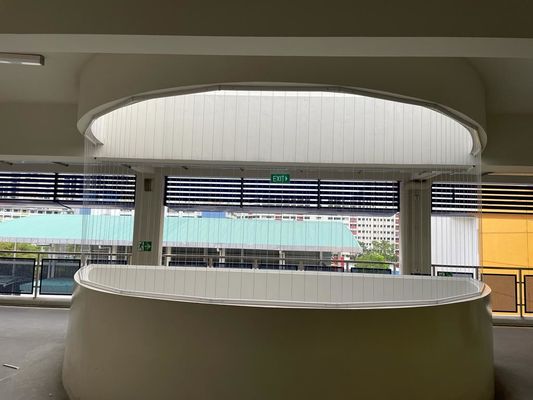 Griglia per balcone di sicurezza invisibile personalizzata in alluminio, dimensioni 6 m, soluzione di sicurezza per balcone per progetti architettonici moderni