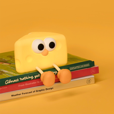 Cina Fabbrica Moderno Disegno USB Ricaricabile Silicone Bambino Luce Notturna Lampada Smart Home Illuminazione Con Un Formaggio Disegno Per Le Ragazze Camera Da letto