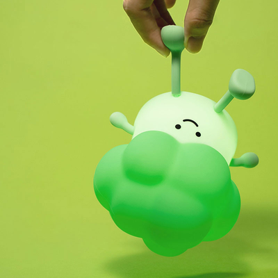 Carino cartone animato Broccoli per accompagnare i bambini a dormire Silicone luce notturna ricaricabile lampada da letto vegetale