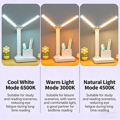 Lampada da tavolo LED portatile con porta di ricarica USB e livelli di luminosità multipli, ideale per viaggi e studio