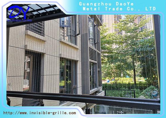 pista di alluminio verticale della griglia invisibile del balcone del cavo di 4.0mm