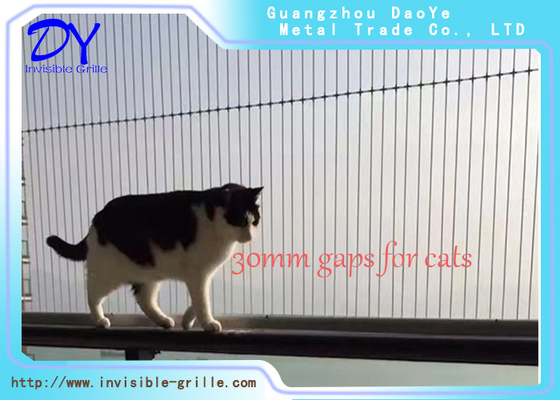 L'alto aumento di 3CM Gap protegge le griglie invisibili degli animali domestici per il balcone domestico